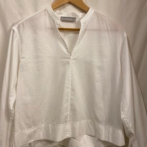 Everlane - Silky Cotton Split-Neck Blouse